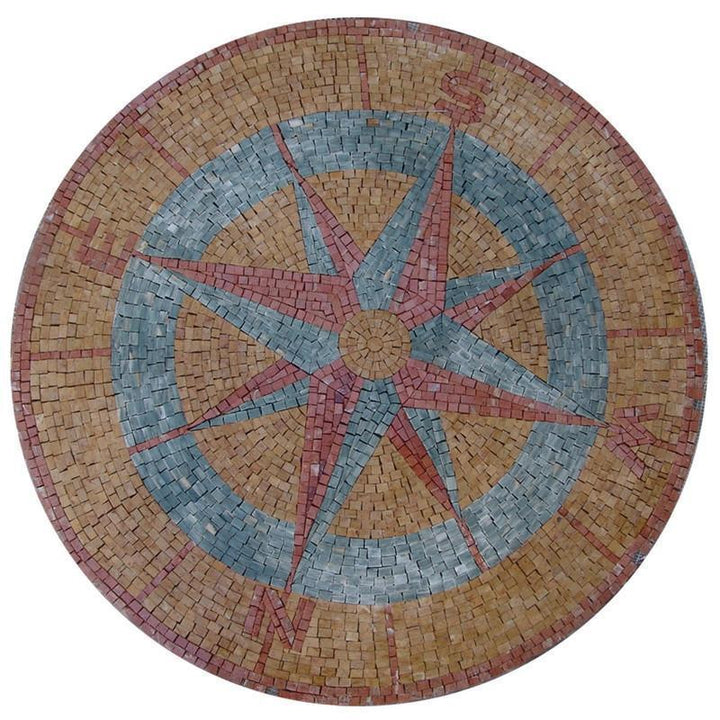 Nautical Stone Mosaic - Rosa Dei Venti