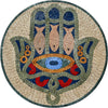 Hamsa Hand Jewish Mosaic Design 