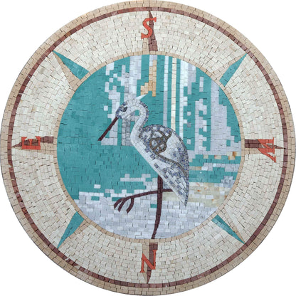 Flamingo Compass - Mosaic Medallion