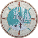 Flamingo Compass - Mosaic Medallion