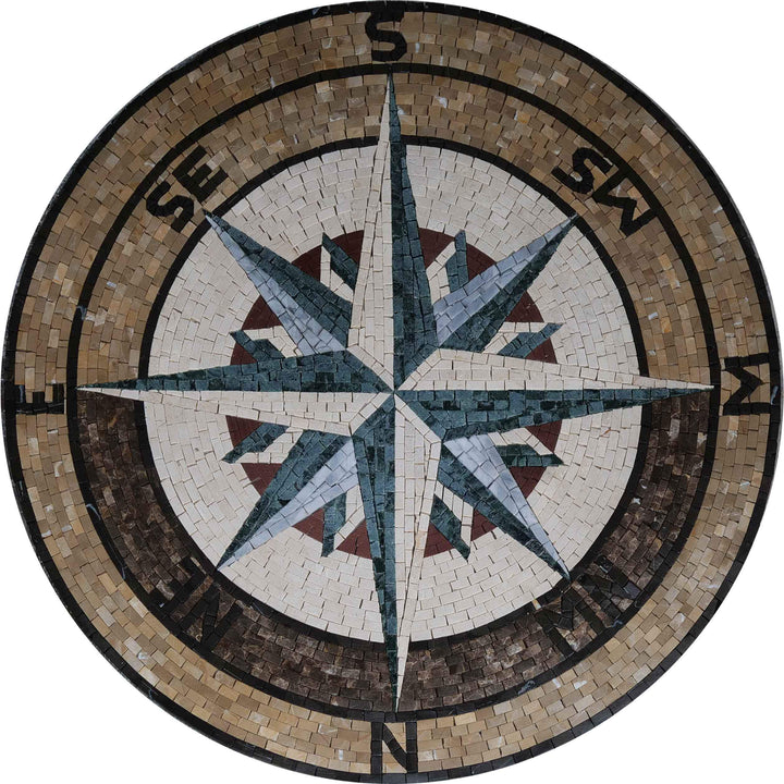 Mosaic Compass Medallion - Sandy