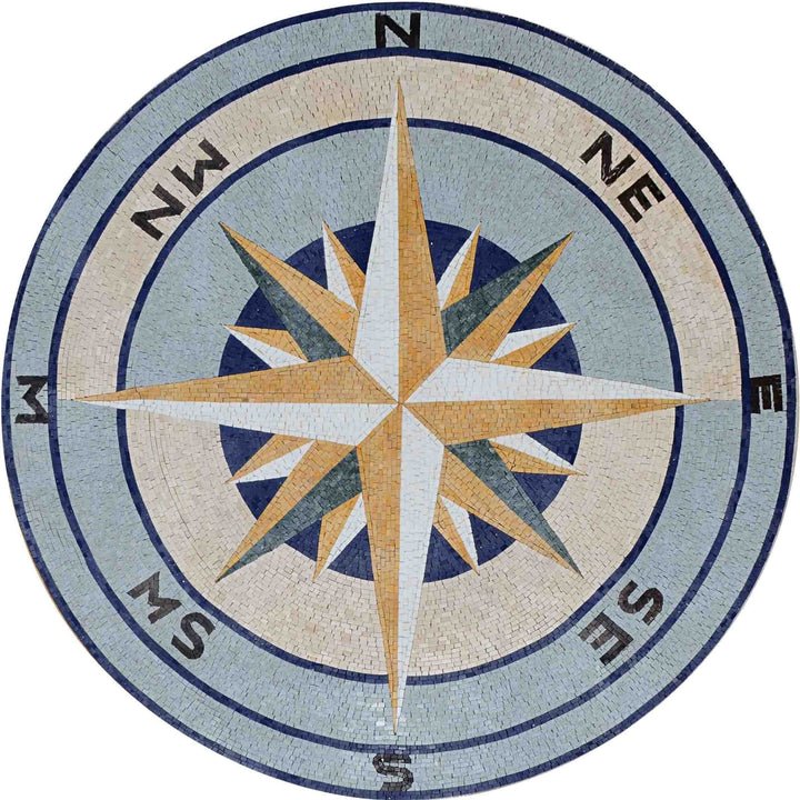 Mosaic Medallion- Compass Rose