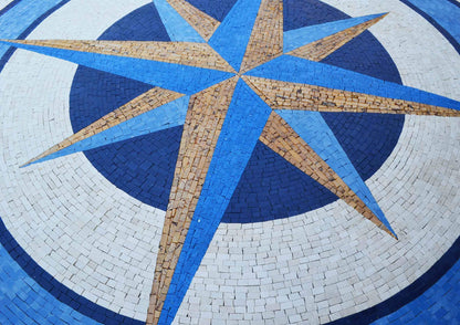 Mosaic Medallion - Azul Compass Design
