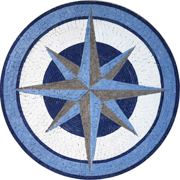 Mosaic Compass Design - Azul Compass
