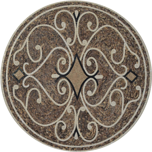 Heart of Swirls - Mosaic Medallion