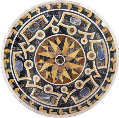 Waterjet Marble Art Piece Medallion Inlay - Galileo Mosaic