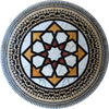 Mosaic Tumbled Medallion Art Tile Floor or Tabletop  - Varanasi