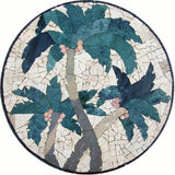 Medallion Mosaic Tile Art - Palm Trees