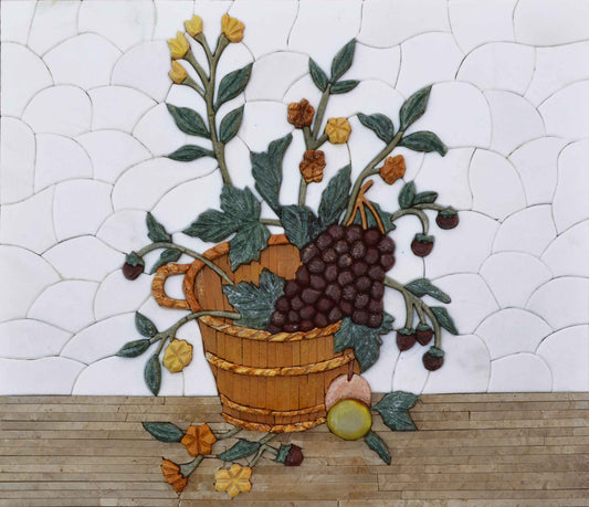 3D Marble Mosaic - The Grape Basket