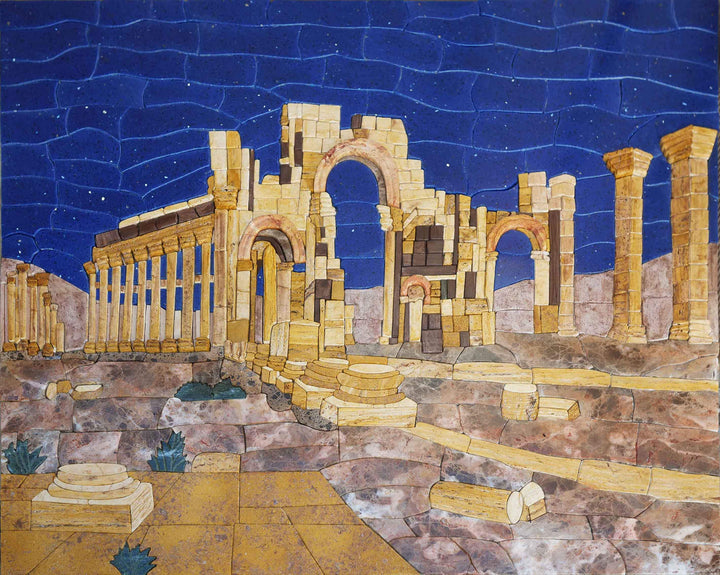 Stone Art Mosaic - Ruins Scene
