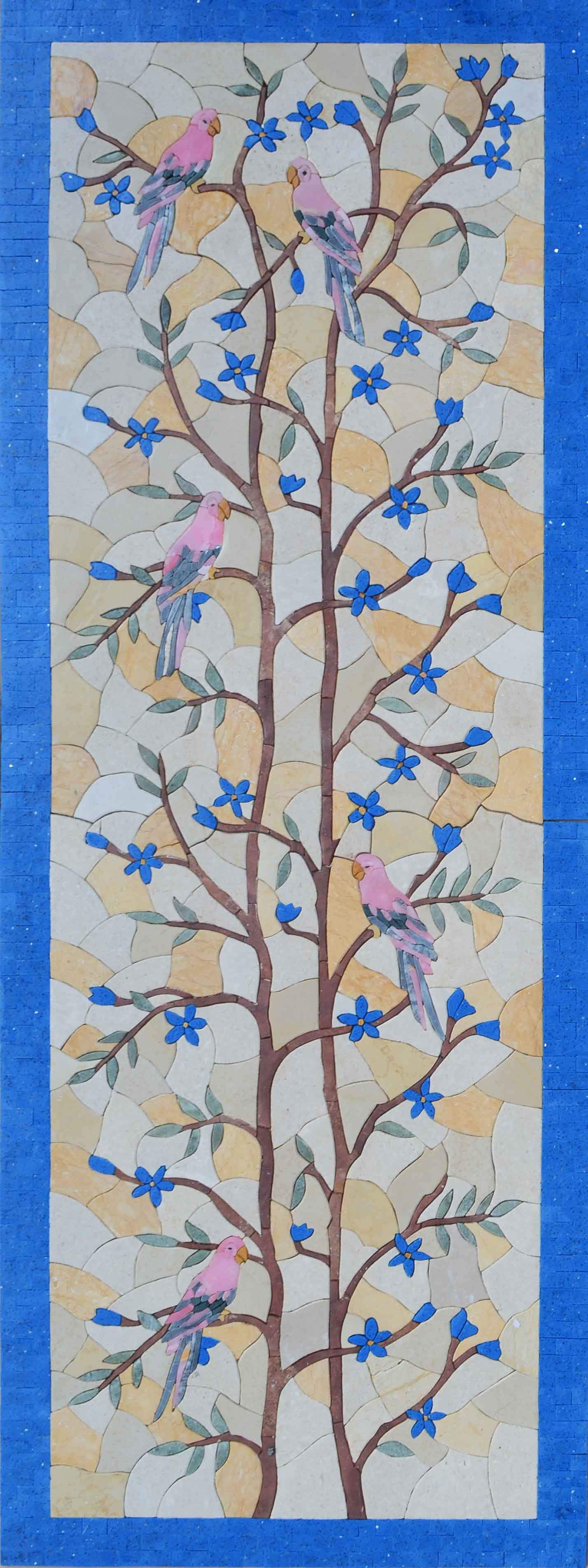 Mosaic Mural - Birds On Tree Branch
