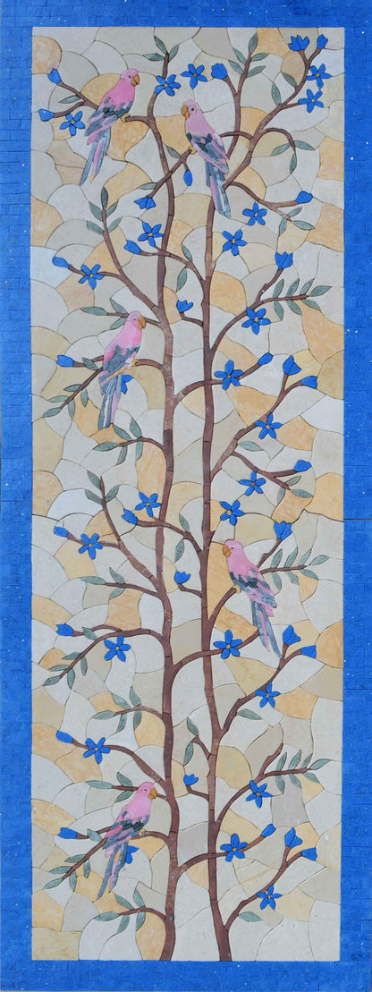 Mosaic Mural - Birds On Tree Branch