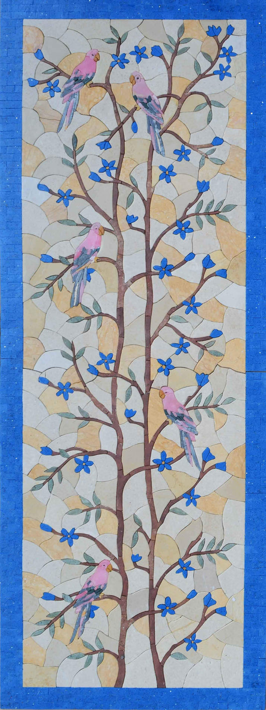 Mosaic Mural - Birds On Tree Branch