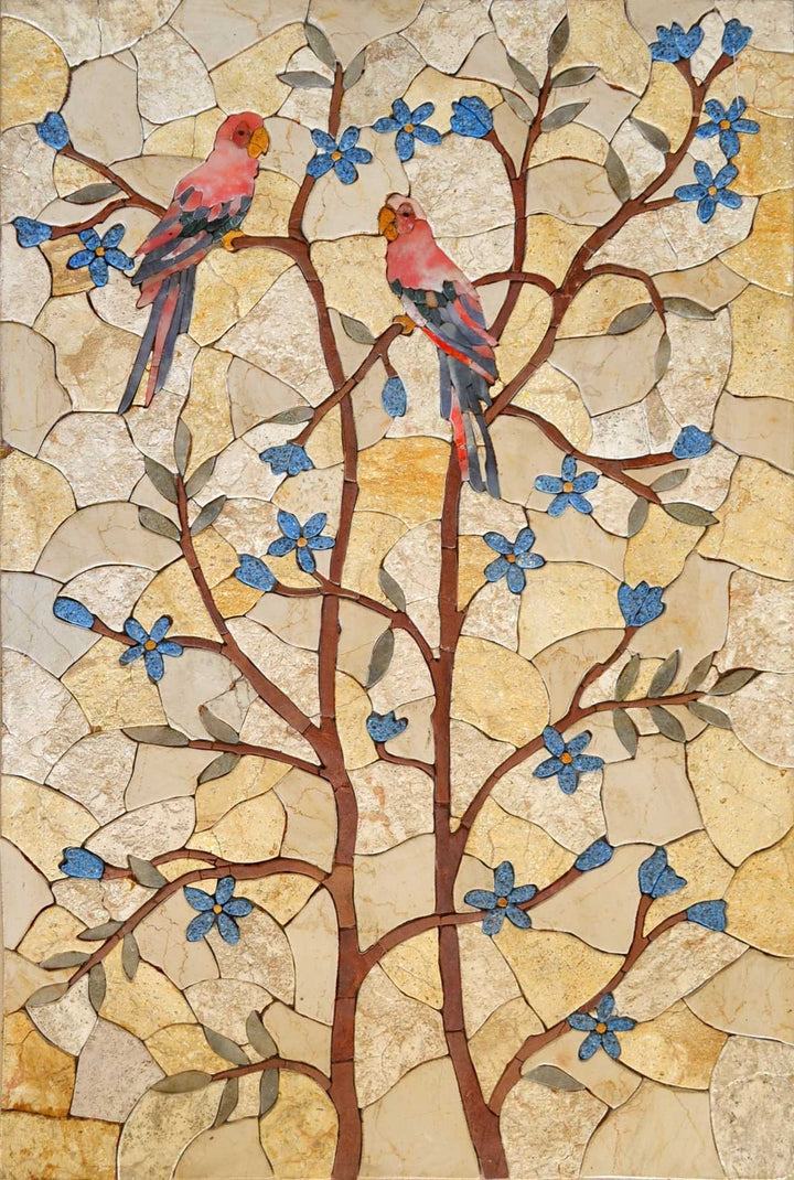 Mosaic Artwork - Birds on Trees