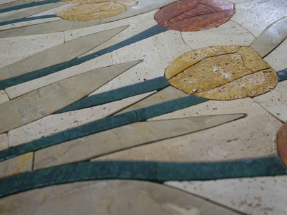 Mosaic Stone Art - Yellow & Red Tulips