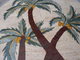 Petal Mosaic Art - Palm Trees Medallion