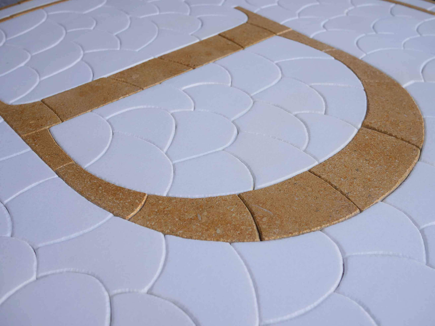 D Mosaic Initial With Pebbles Mosaic Background - Mosaic Medallion