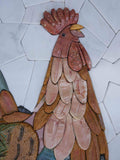 Petal Mosaic Rooster Portrait - 3D Petal Shaped Mosaic Tile