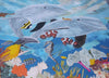Dolphin and Fish Petal Mosaic - 3D Petal Shaped Mosaic Tile