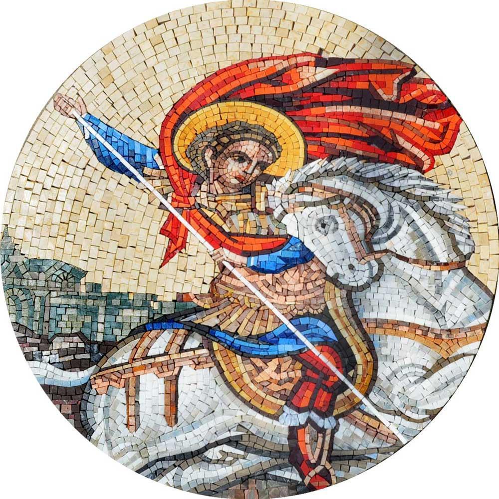 Saint Georges Icon Mosaic Marble