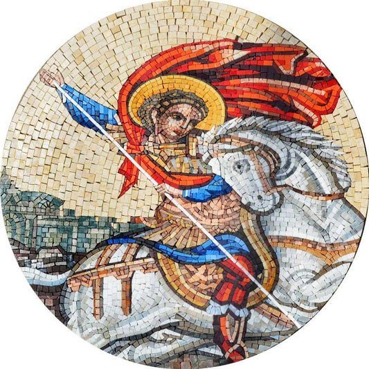 Saint Georges Icon Mosaic Marble