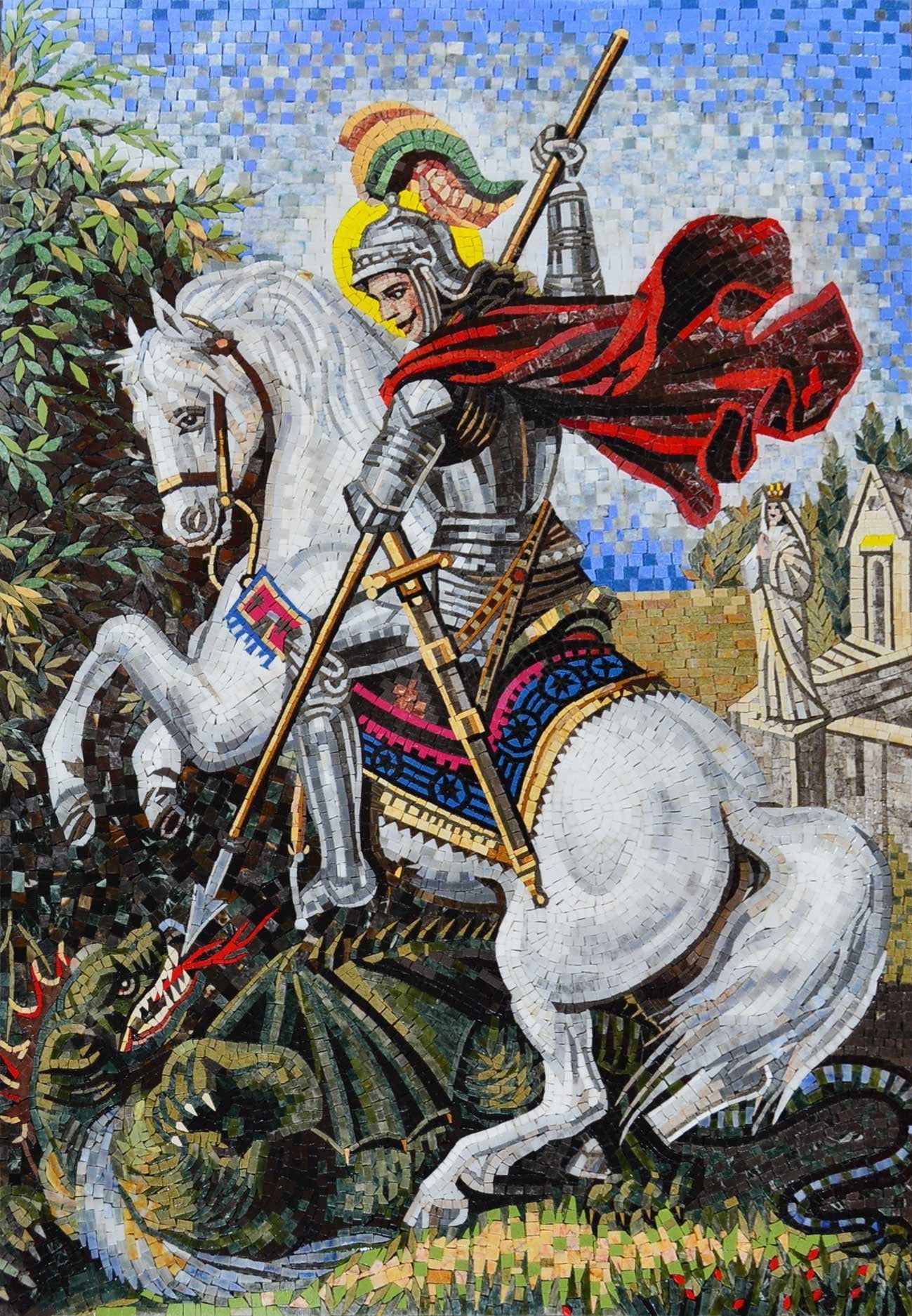 St. George Religious Icon St. George Religious Mosaic Icon for Churches – Mozaico Art