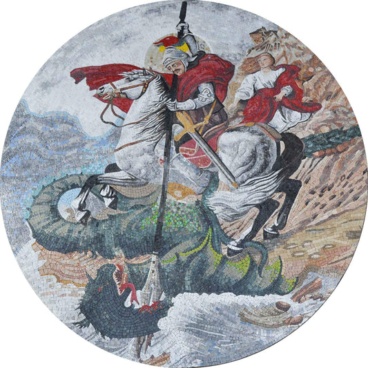 Mosaic Medallion - St. George The Roman Soldier