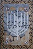 Menorah Jewish Marble Mosaic Symbol 