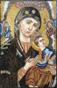 Mary And Jesus Iconic Mosaic Reproduction