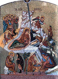Christian Icon Mosaic Depicting Different Stages of Jesus Life