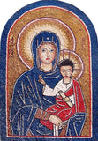 Marble Mosaic Icon of Mary And Jesus