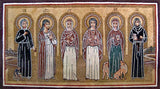 Six Christian Saints Marble Mosaic