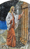 Jesus The Shepherd Knocking on Door Religious Marble Mosaic