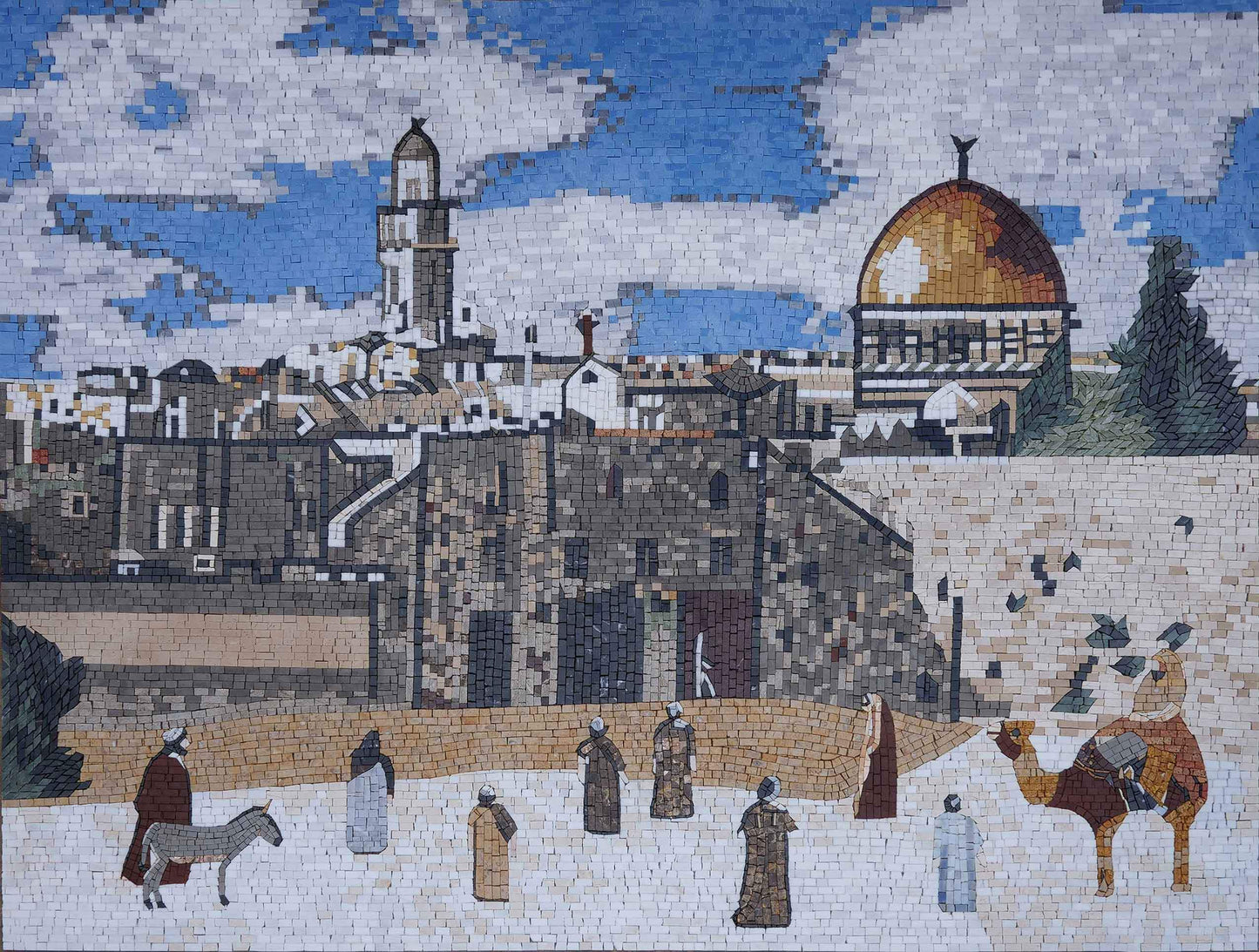 Biblical Jerusalem - Handmade marble Mosaic