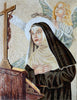 St Rita Marble Mosaic Portrait