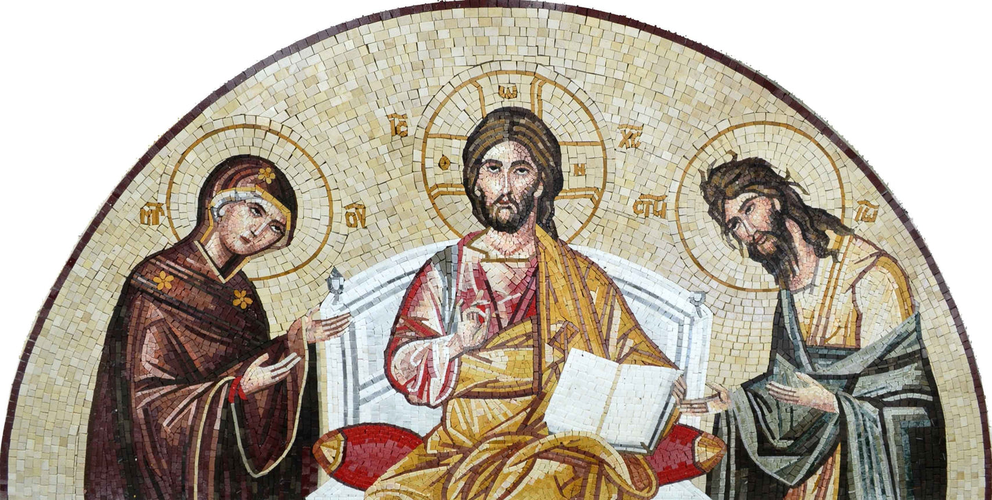 Jesus Preaching Christian Marble Mosaic