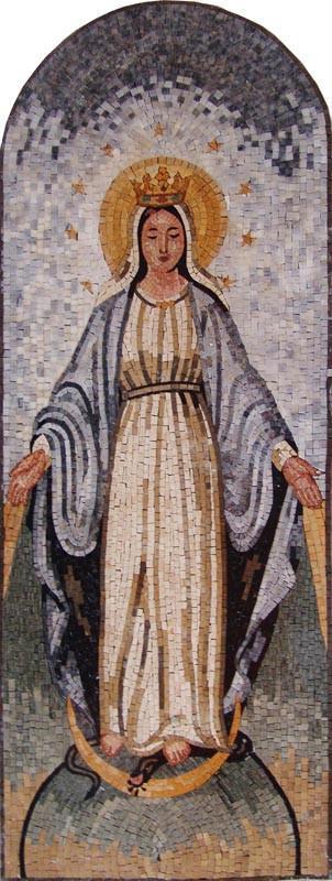 Arched Mural Mosaic Virgin Mary