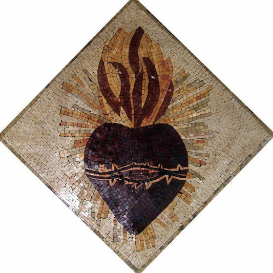 Sacred Heart Marble Mosaic Mural