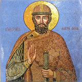 Russian Saint Religious Marble Mosaic