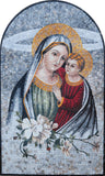 Virgin Mary and White Flowers Mosaic