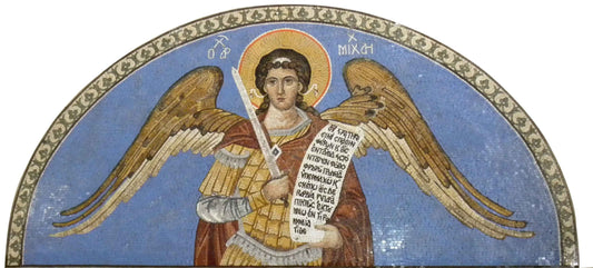 Marble Mosaic Saint Michael Icon
