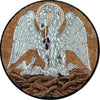 White Dove Christian Marble Mosaic Medallion