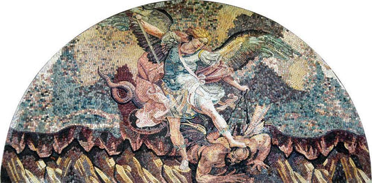 Saint Michael Icon Mosaic Marble