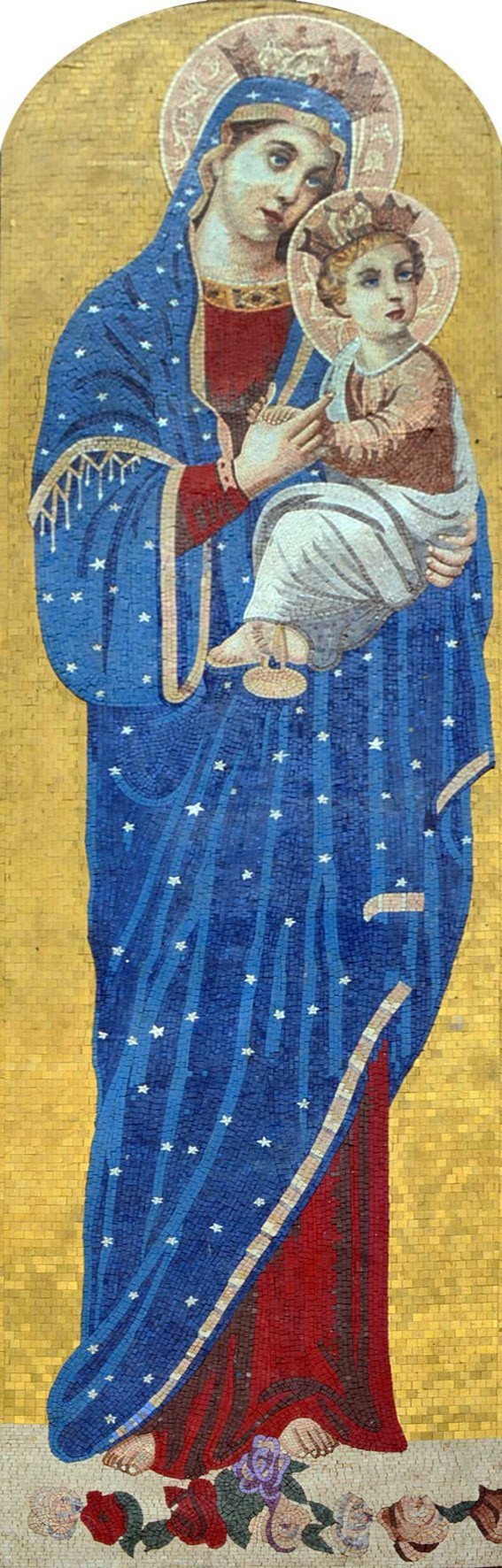 Mary And Jesus Marble Mosaic