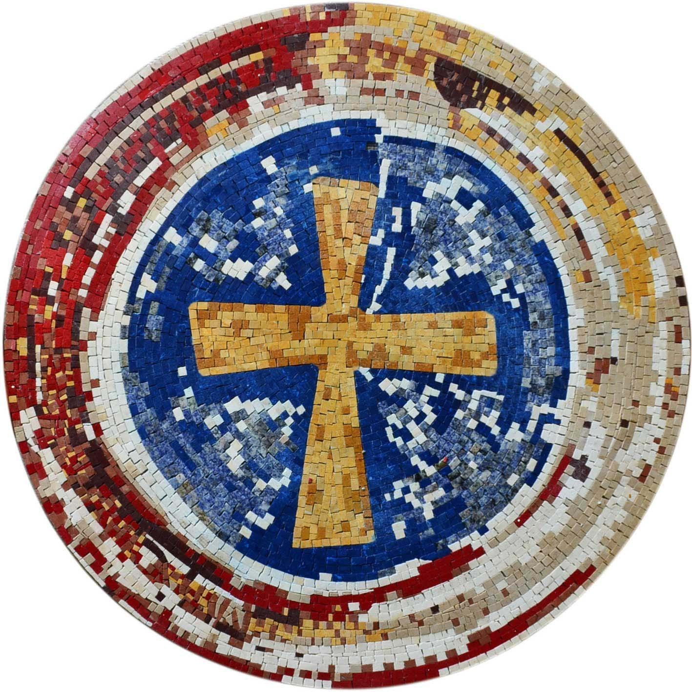 Maronite Cross Marble Mosaic