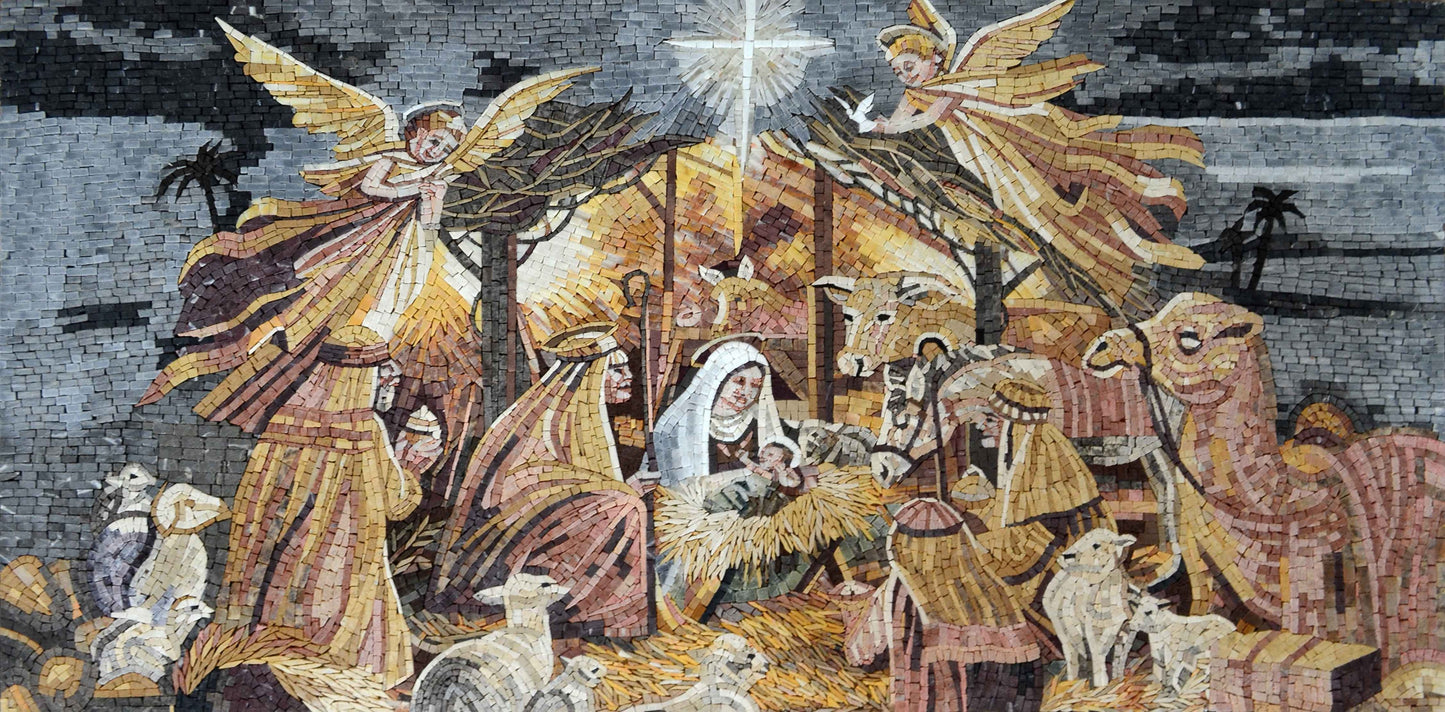 Nativity Of Jesus Christ Marble Mosaic