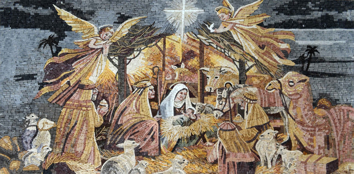 Nativity Of Jesus Christ Marble Mosaic