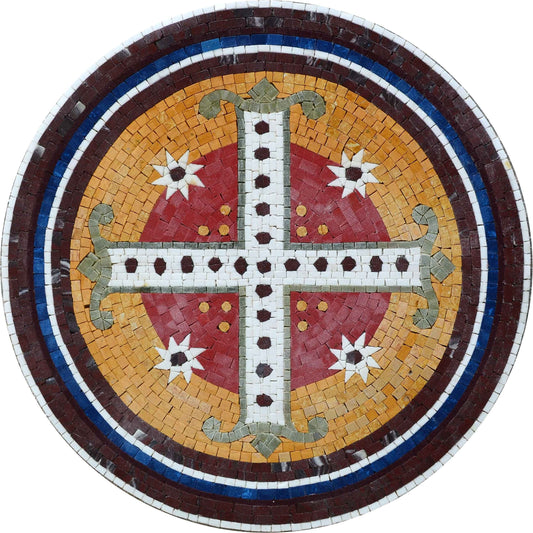 Cross Medallion Marble Mosaic