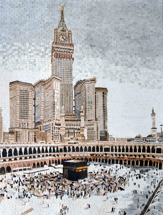 Mosaic Marble Mekka Islamic Icon