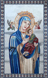 Baby Jesus and Virgin Mary Religious Mosaic